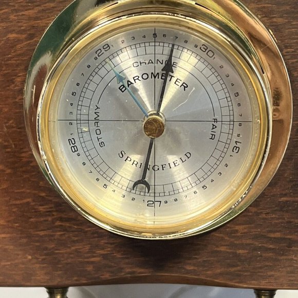 Springfield Weather Station Thermometer, Barometer & Humidity Meter Wood Vintage - Picture 7 of 11